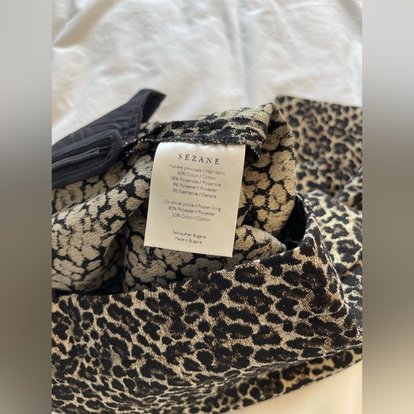 NWT Sézane Clara Trousers Leopard Print Pants in Brown - Picture 5 of 6